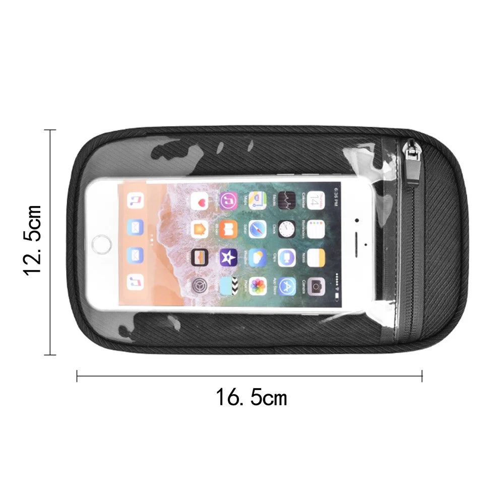 ANMEILU 7020 Bike Handlebar Bag Bicycle Front Bag Pack Messenger Bag 6.5'' Cell Phone Storage Bag with Clear Touch Screen and Shoulder Strap - 6