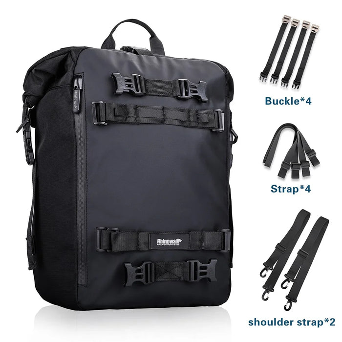 RHINOWALK MT216 20L Cycling Motorcycle Fuel Tank Bag Shoulders Backpack Multifunctional Motorbike Seat Side Bag Tail Accessories Bag - Black - 7