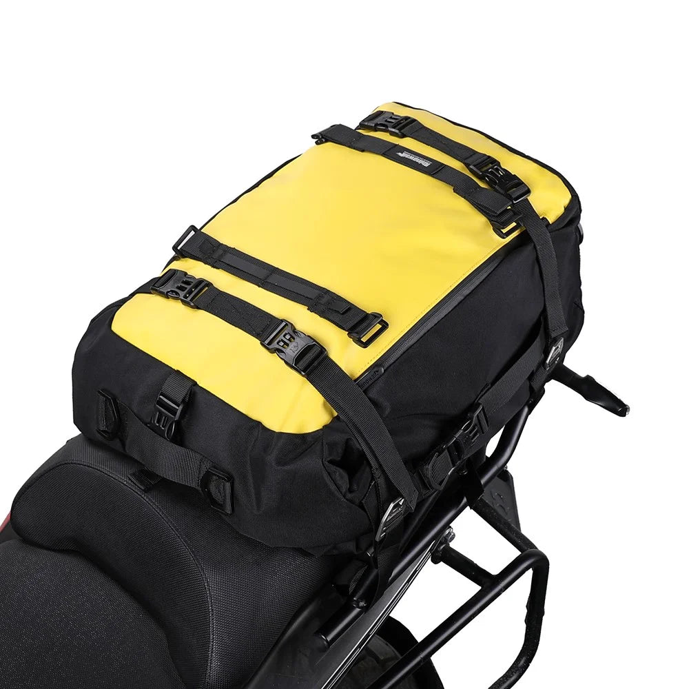 RHINOWALK MT216 30L Super Large Motorcycle Seat Bag Tail Bag Multifunction Motorbike Helmet Storage Bag Dirt Bike Accessories Shoulders Backpack - Yellow - 4