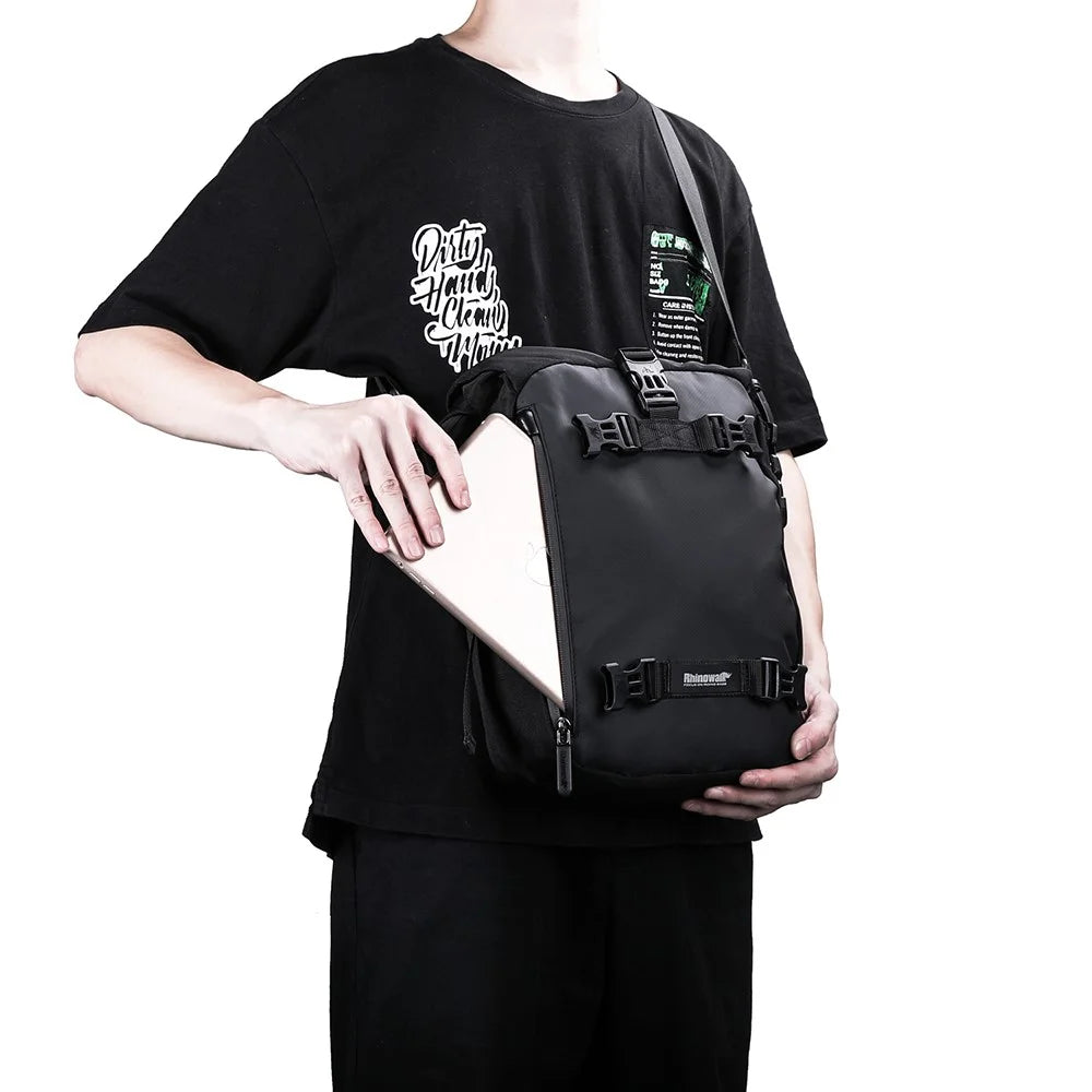RHINOWALK MT216 10L Motorcycle Backseat Tank Bag Multifunctional Motorbike Rear Seat Side Bag Cycling Accessories - Black - 7