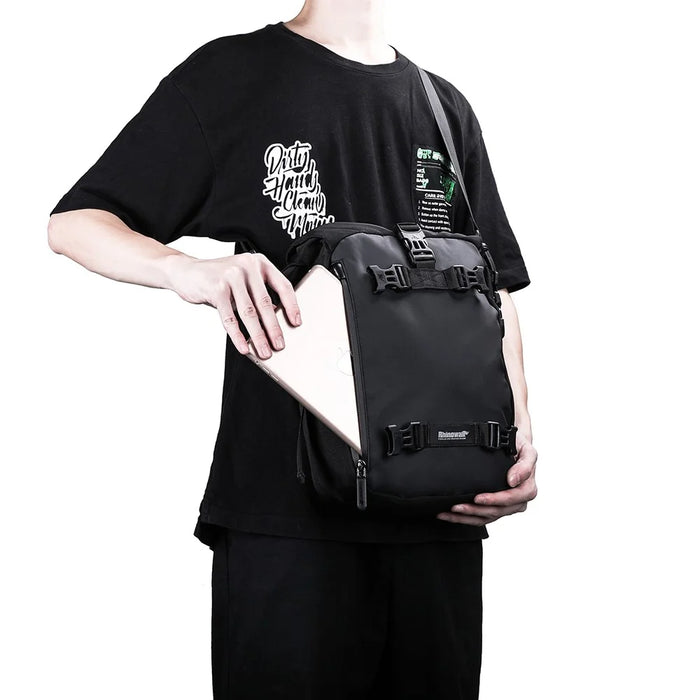 RHINOWALK MT216 10L Motorcycle Backseat Tank Bag Multifunctional Motorbike Rear Seat Side Bag Cycling Accessories - Black - 7