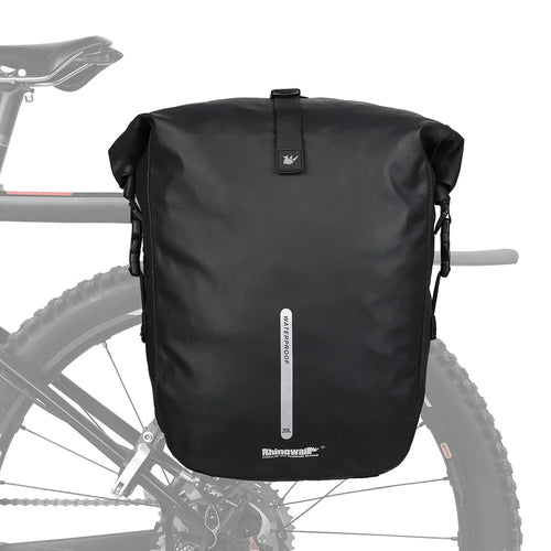RHINOWALK X21668 Bicycle Rear Seat Bag Large Pannier Backpack Convertible Bicycle Saddle Bag Travel Shoulder Bag Cycling Accessories - Black - 1