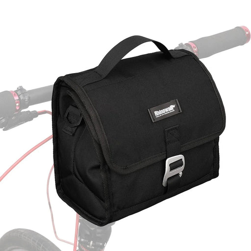 RHINOWALK RK9106 Bike Handlebar Bag Front Frame Bag Cycling Multifunction Shoulder Bag Saddle Bag Handbag with Detachable Shoulder Strap - All Black - 1