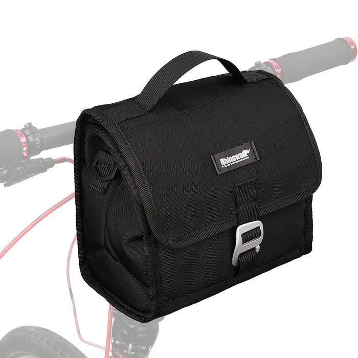 RHINOWALK RK9106 Bike Handlebar Bag Front Frame Bag Cycling Multifunction Shoulder Bag Saddle Bag Handbag with Detachable Shoulder Strap - All Black - 1