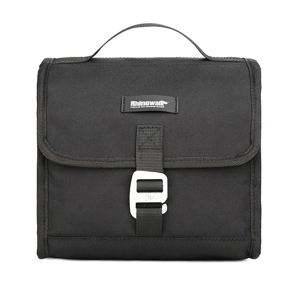 RHINOWALK RK9106 Bike Handlebar Bag Front Frame Bag Cycling Multifunction Shoulder Bag Saddle Bag Handbag with Detachable Shoulder Strap - All Black - 2