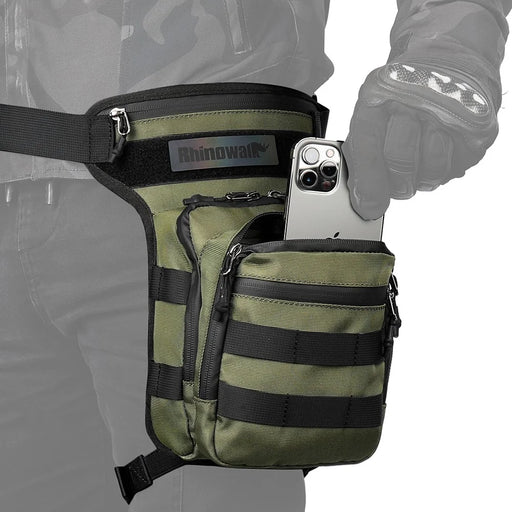 RHINOWALK MT102 Cycling Leg Bag Multifunction Waist Bag Chest Bag Crossbody Bag Outdoor Travel Fishing Hiking Cycling Hip Bags - Army Green - 1