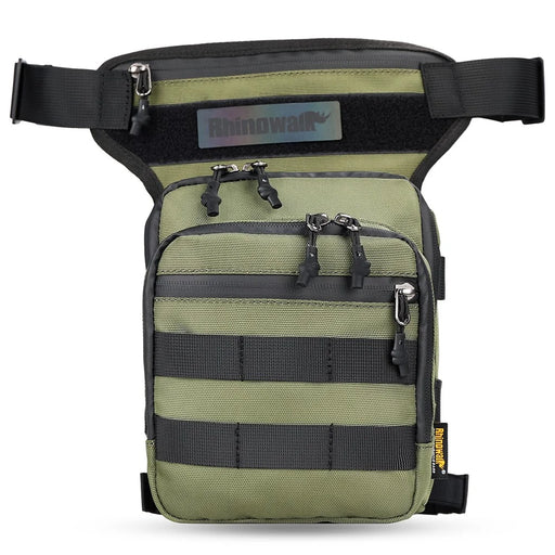 RHINOWALK MT102 Cycling Leg Bag Multifunction Waist Bag Chest Bag Crossbody Bag Outdoor Travel Fishing Hiking Cycling Hip Bags - Army Green - 2