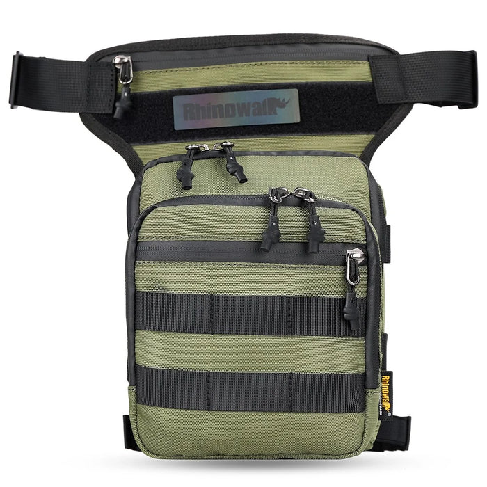 RHINOWALK MT102 Cycling Leg Bag Multifunction Waist Bag Chest Bag Crossbody Bag Outdoor Travel Fishing Hiking Cycling Hip Bags - Army Green - 2