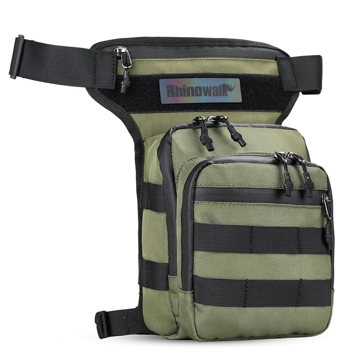 RHINOWALK MT102 Cycling Leg Bag Multifunction Waist Bag Chest Bag Crossbody Bag Outdoor Travel Fishing Hiking Cycling Hip Bags - Army Green - 4