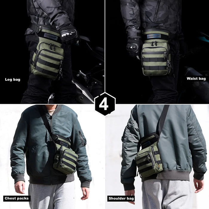 RHINOWALK MT102 Cycling Leg Bag Multifunction Waist Bag Chest Bag Crossbody Bag Outdoor Travel Fishing Hiking Cycling Hip Bags - Army Green - 6
