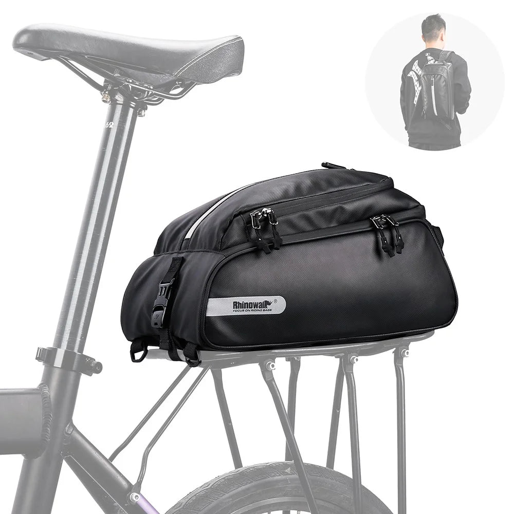 RHINOWALK RK6203 Waterproof Bike Trunk Bag 12L Multifunction Bike Rack Bag Bicycle Rack Pannier Bag Sling Bag Chest Bag - 1