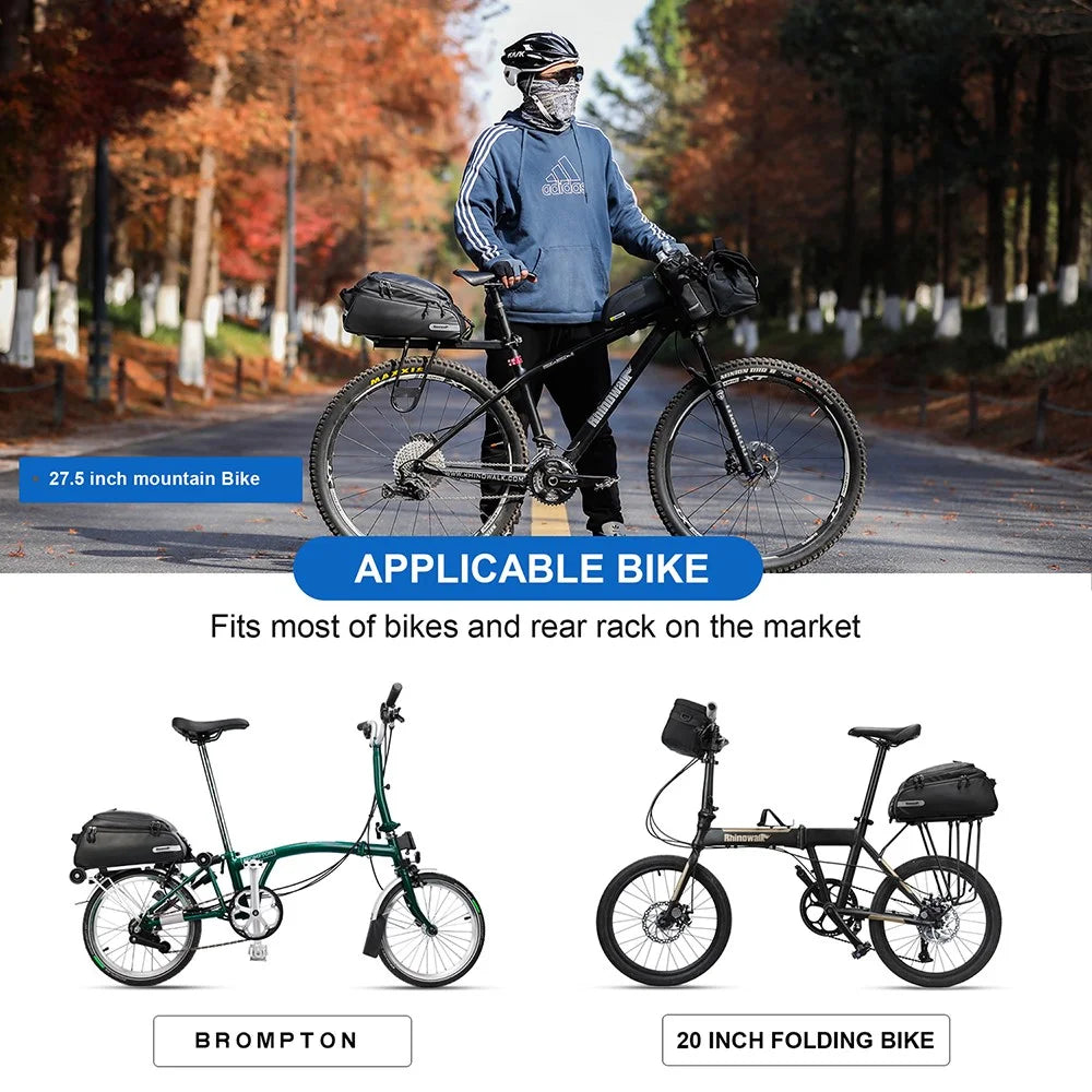 RHINOWALK RK6203 Waterproof Bike Trunk Bag 12L Multifunction Bike Rack Bag Bicycle Rack Pannier Bag Sling Bag Chest Bag - 7