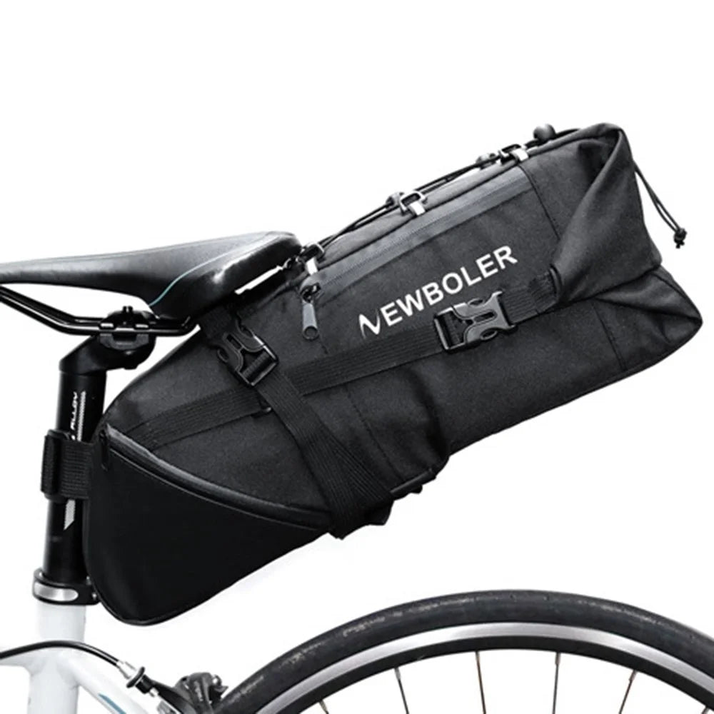 NEWBOLER BAG026 10L Bicycle Seat Bag Waterproof Large Capacity Mountain Bike Saddle Bag Cycling Equipment - Black - 1