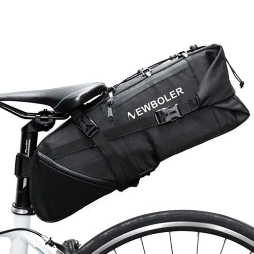 NEWBOLER BAG026 10L Bicycle Seat Bag Waterproof Large Capacity Mountain Bike Saddle Bag Cycling Equipment - Black - 1