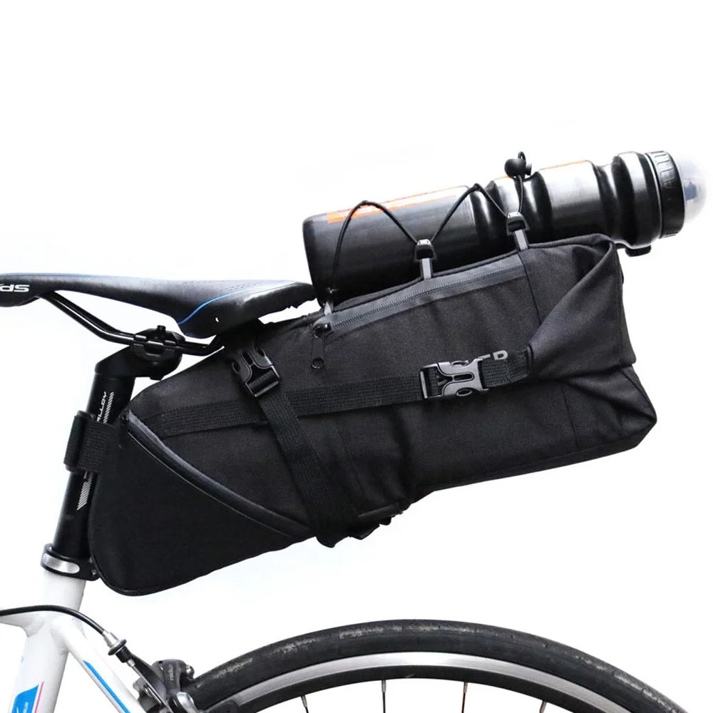 NEWBOLER BAG026 10L Bicycle Seat Bag Waterproof Large Capacity Mountain Bike Saddle Bag Cycling Equipment - Black - 3
