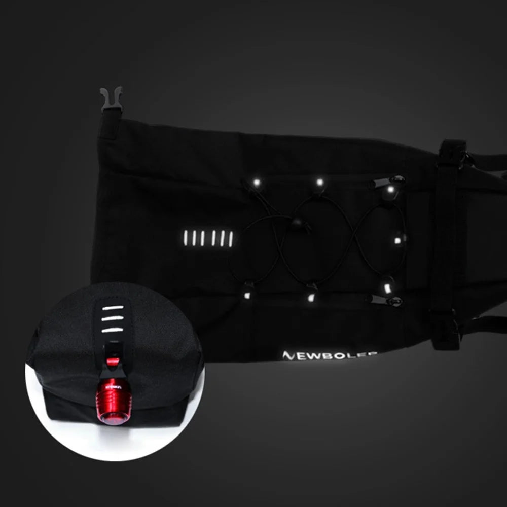 NEWBOLER BAG026 10L Bicycle Seat Bag Waterproof Large Capacity Mountain Bike Saddle Bag Cycling Equipment - Black - 7