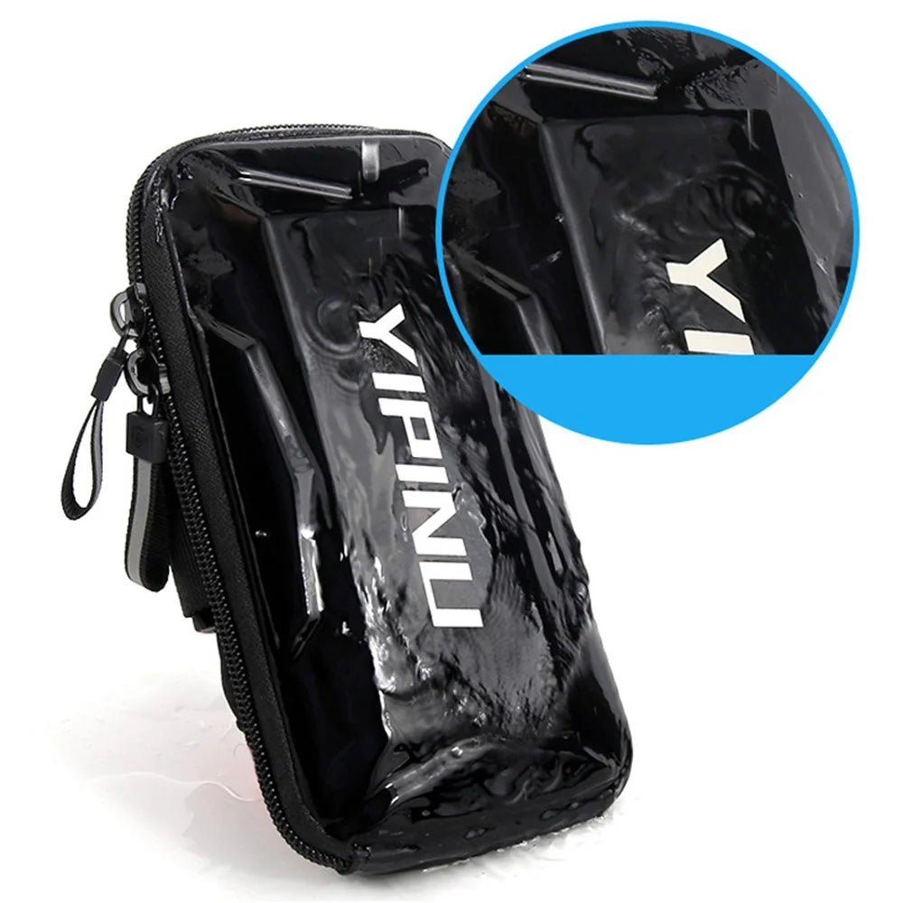 YIPINU 5 inch Phone Holder Running Armband Waterproof Phone Sleeve Gym Bag Sports Arm Band - Silver - 3