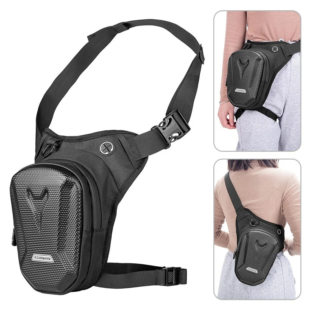RZAHUAHU Hard Shell Waterproof Motorcycle Riding Cycling Leg Bag Phone Tools Storage Messenger Bag - 1