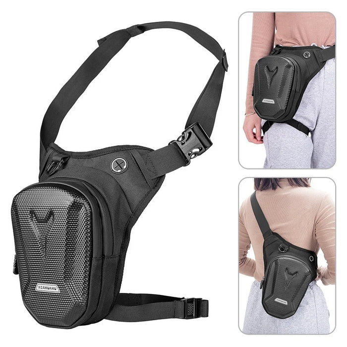 RZAHUAHU Hard Shell Waterproof Motorcycle Riding Cycling Leg Bag Phone Tools Storage Messenger Bag - 1