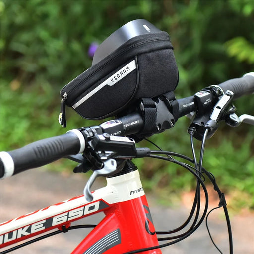 YSANAM YS-10B Bike Bicycle Bag Waterproof Bike Phone Storage Bag Front Frame Top Tube Handlebar Bag with Touch Screen Holder Case - 2
