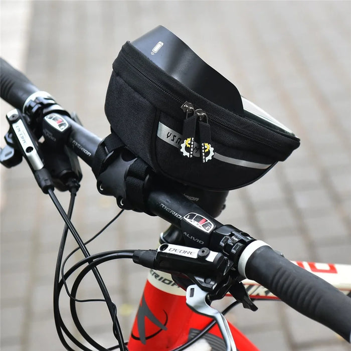 YSANAM YS-10B Bike Bicycle Bag Waterproof Bike Phone Storage Bag Front Frame Top Tube Handlebar Bag with Touch Screen Holder Case - 5
