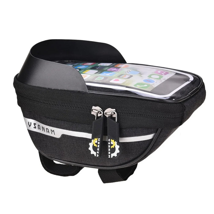 YSANAM YS-10B Bike Bicycle Bag Waterproof Bike Phone Storage Bag Front Frame Top Tube Handlebar Bag with Touch Screen Holder Case - 7