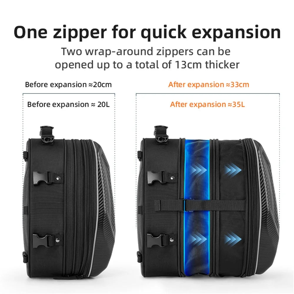 ROCKBROS Motorcycle Backpack for Helmet Waterproof Large Capacity Motorbike Tail Bag - 7