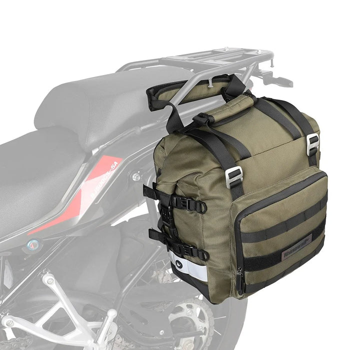 RHINOWALK MT2040 20L Quick Release Motorbike Side Storage Bag Polyester Motorcycle Luggage Pannier Bag - Green - 1