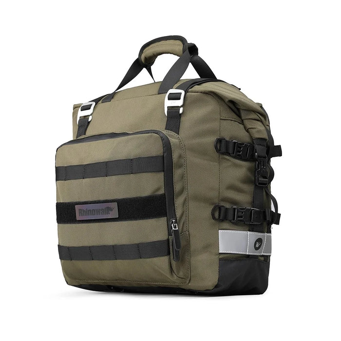 RHINOWALK MT2040 20L Quick Release Motorbike Side Storage Bag Polyester Motorcycle Luggage Pannier Bag - Green - 2