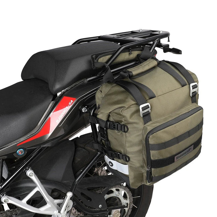 RHINOWALK MT2040 20L Quick Release Motorbike Side Storage Bag Polyester Motorcycle Luggage Pannier Bag - Green - 7