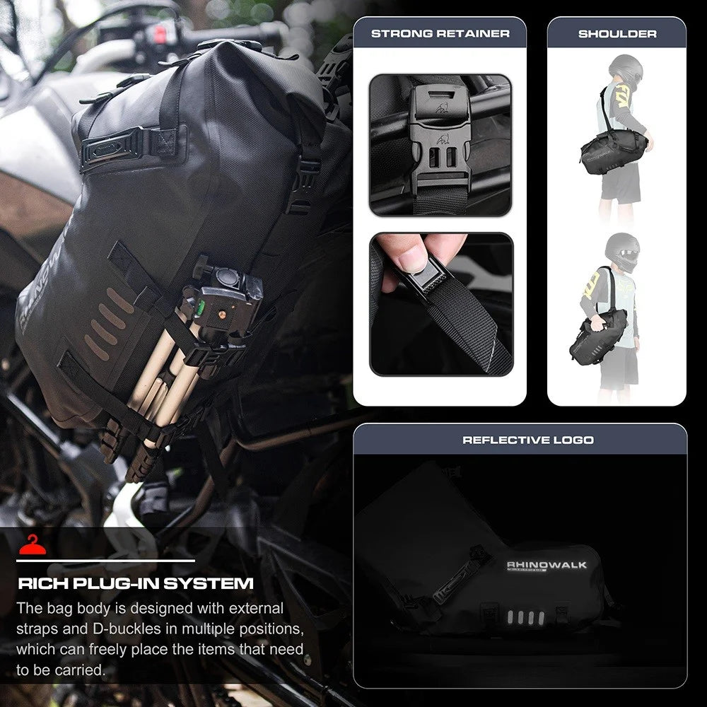 RHINOWALK MT1428BK Waterproof Motorbike Two Side Saddle Bag Motorcycle Luggage Pannier Storage Bag - 6