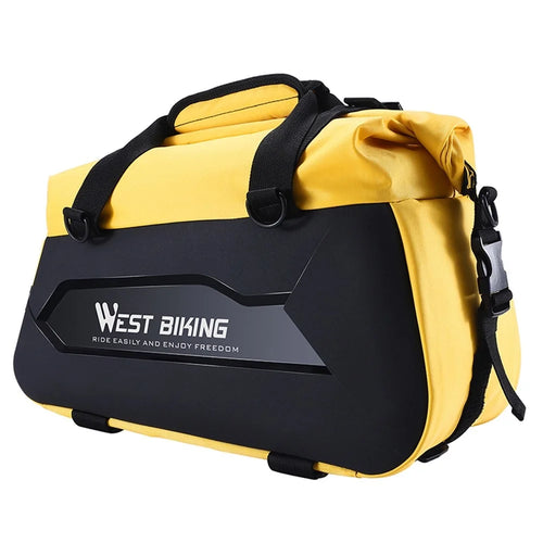 WEST BIKING YP0707308 Bike Rack Bag Waterproof Trunk Bag Large Capacity Reflective Pannier Bag with Shoulder Strap for Bicycle Rear Seat - Black / Yellow - 1