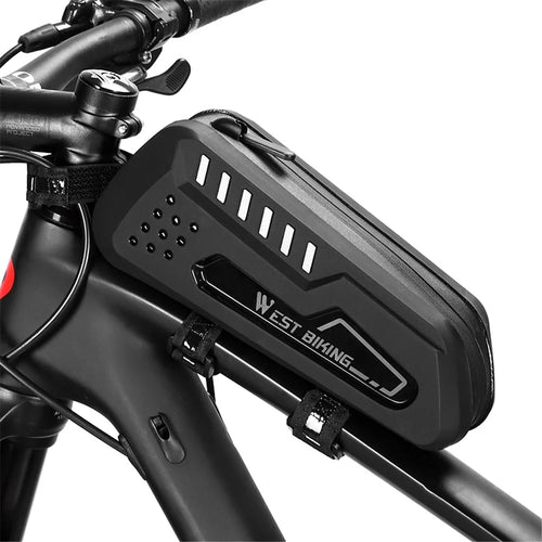 WEST BIKING YP0707309 Bicycle Top Tube Bag Bike Cycling Front Beam Waterproof Storage Bag - Black - 1