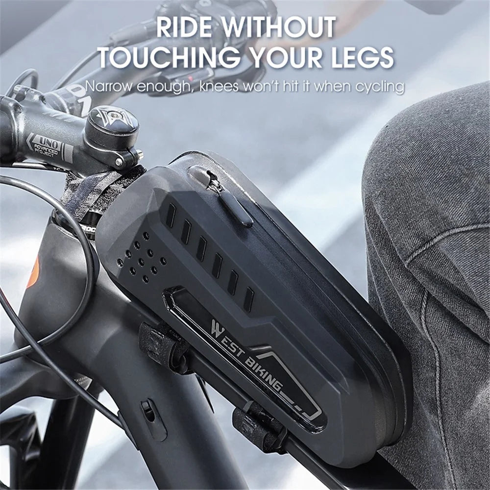 WEST BIKING YP0707309 Bicycle Top Tube Bag Bike Cycling Front Beam Waterproof Storage Bag - Black - 6