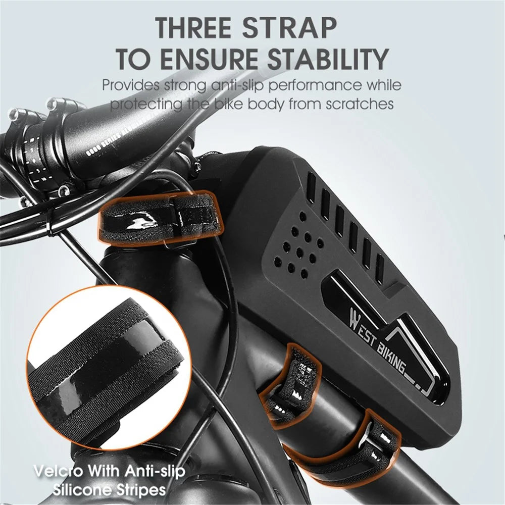 WEST BIKING YP0707309 Bicycle Top Tube Bag Bike Cycling Front Beam Waterproof Storage Bag - Black - 7