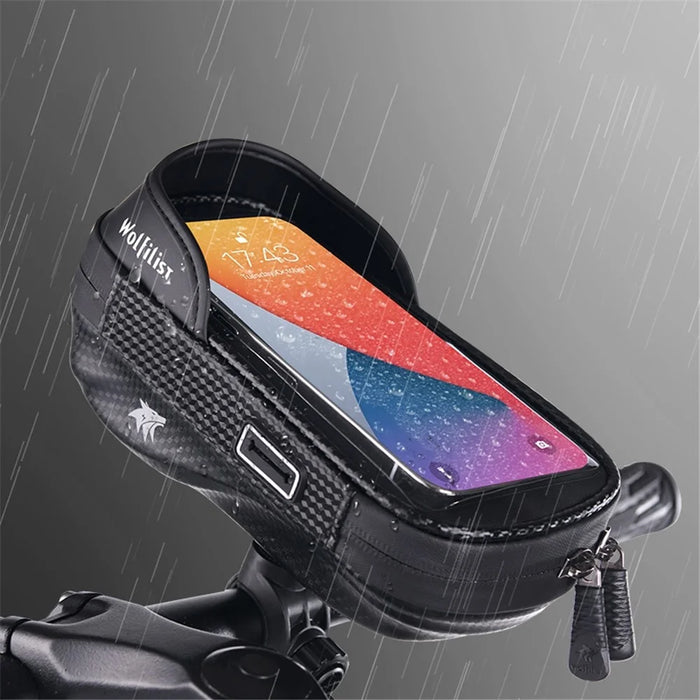 WOLFILIST C1101 Bicycle Handlebar Bag Rain-proof Touch Screen Phone Pouch Bike Cycling Storage Bag - 6