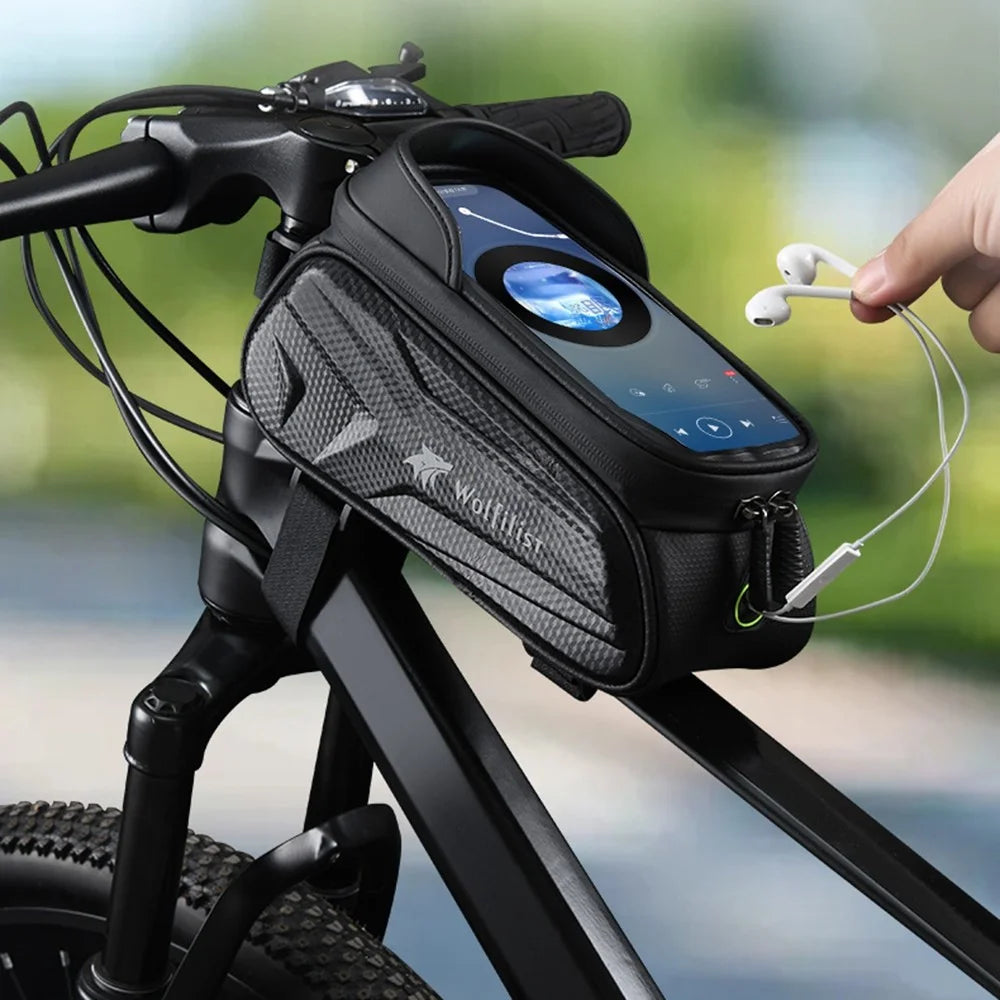 WOLFILIST S002 Waterproof Bicycle Top Tube Bag Cycling Touch Screen Phone Pouch Bike Front Beam Storage Bag - 4