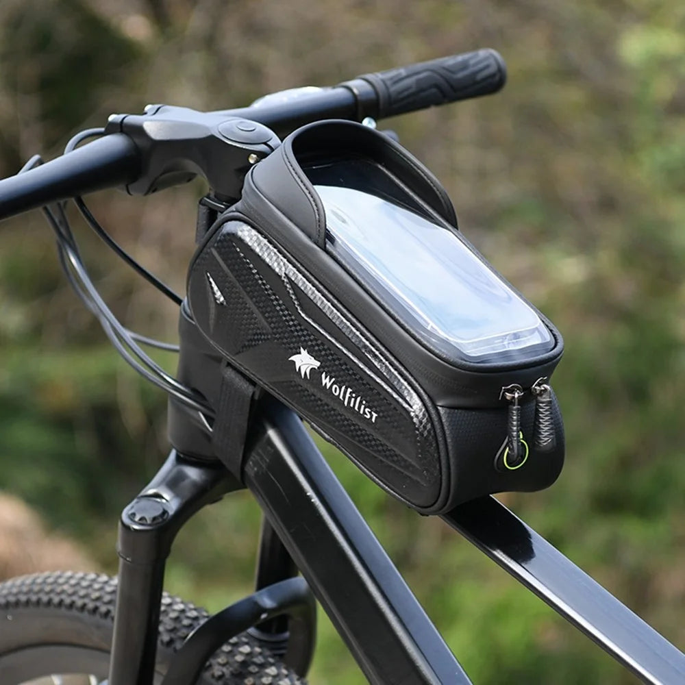 WOLFILIST S002 Waterproof Bicycle Top Tube Bag Cycling Touch Screen Phone Pouch Bike Front Beam Storage Bag - 5