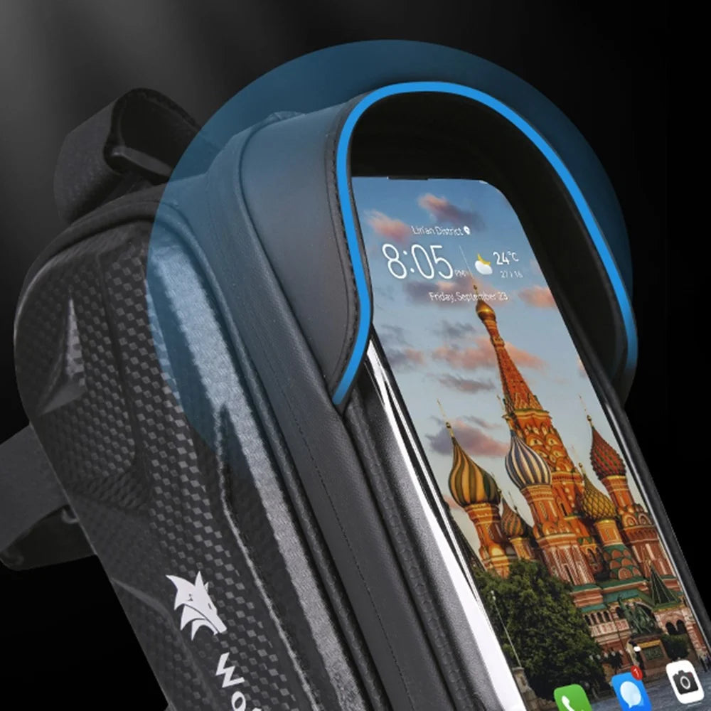 WOLFILIST S002 Waterproof Bicycle Top Tube Bag Cycling Touch Screen Phone Pouch Bike Front Beam Storage Bag - 7