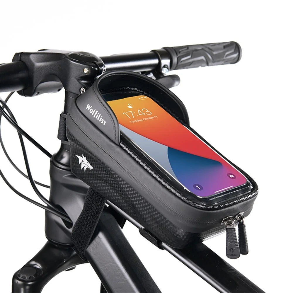 WOLFILIST S003 Bicycle Top Tube Bag Waterproof Bike Front Beam Touch Screen Phone Pouch Cycling Storage Bag - 1