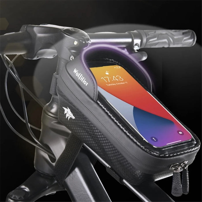 WOLFILIST S003 Bicycle Top Tube Bag Waterproof Bike Front Beam Touch Screen Phone Pouch Cycling Storage Bag - 2