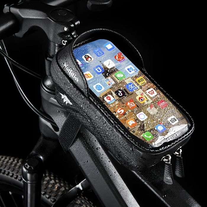 WOLFILIST S003 Bicycle Top Tube Bag Waterproof Bike Front Beam Touch Screen Phone Pouch Cycling Storage Bag - 4