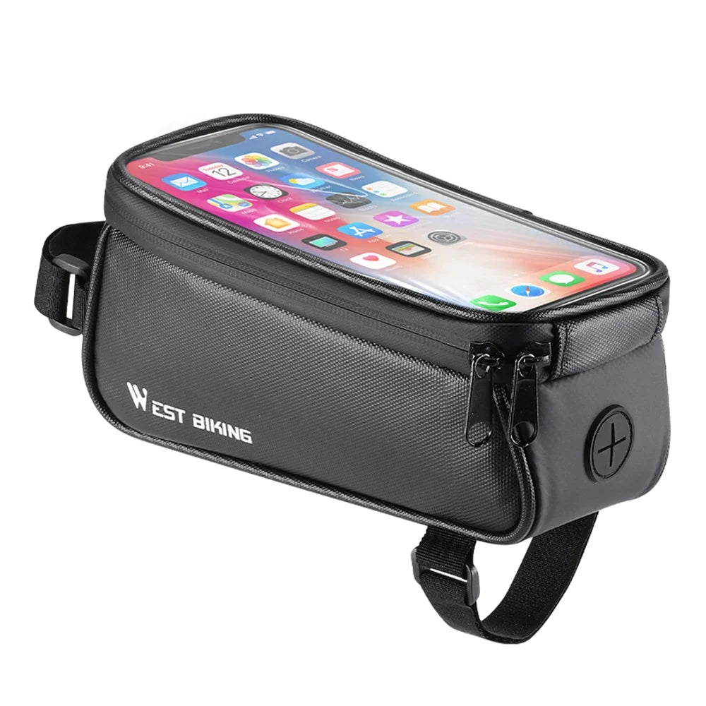 WEST BIKING YP0707315 Bike Phone Bag Bicycle Front Frame Bag Waterproof Top Tube Handlebar EVA Bag for iPhone, Samsung - 1