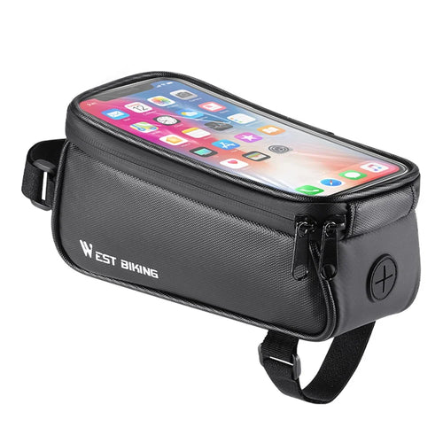 WEST BIKING YP0707315 Bike Phone Bag Bicycle Front Frame Bag Waterproof Top Tube Handlebar EVA Bag for iPhone, Samsung - 1