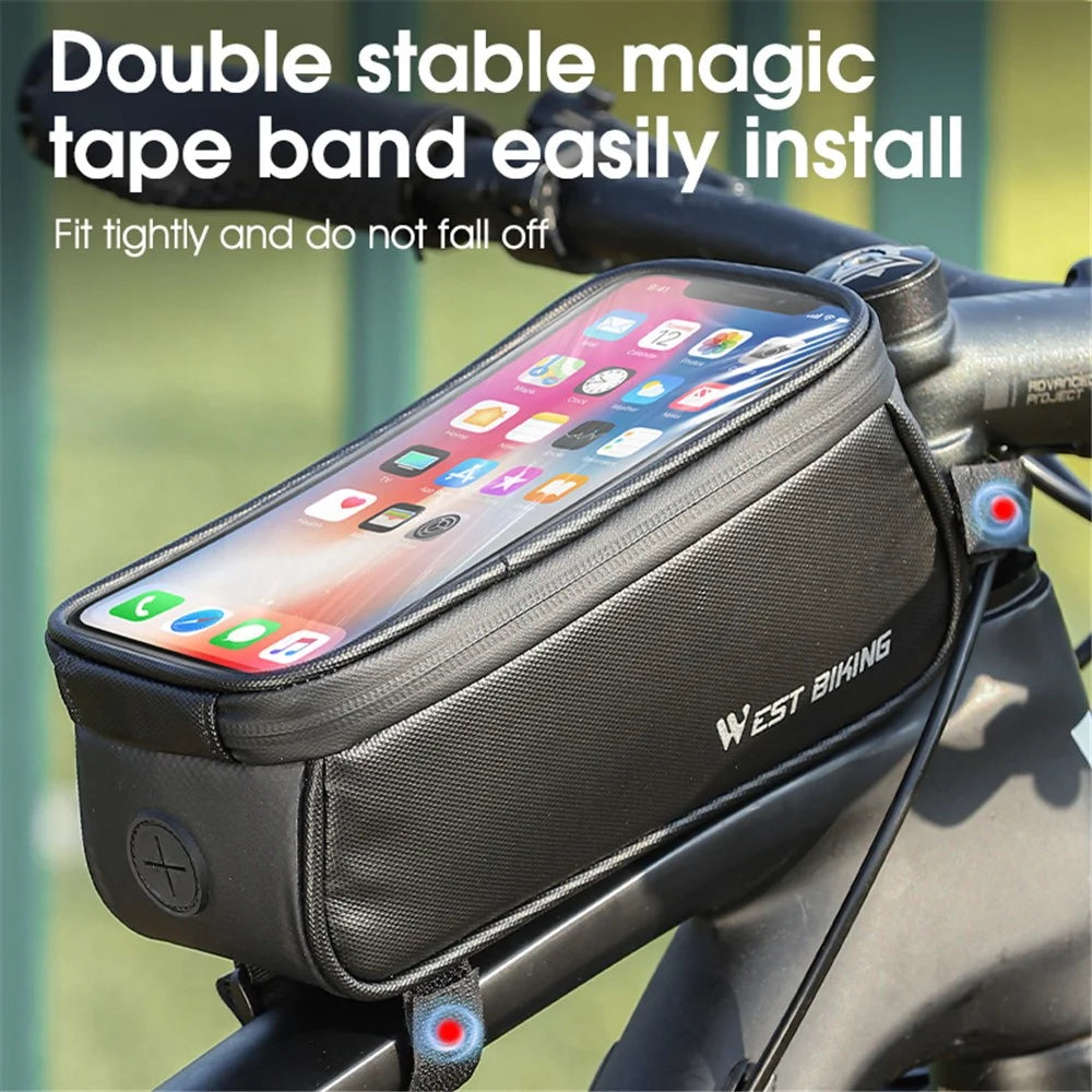 WEST BIKING YP0707315 Bike Phone Bag Bicycle Front Frame Bag Waterproof Top Tube Handlebar EVA Bag for iPhone, Samsung - 3