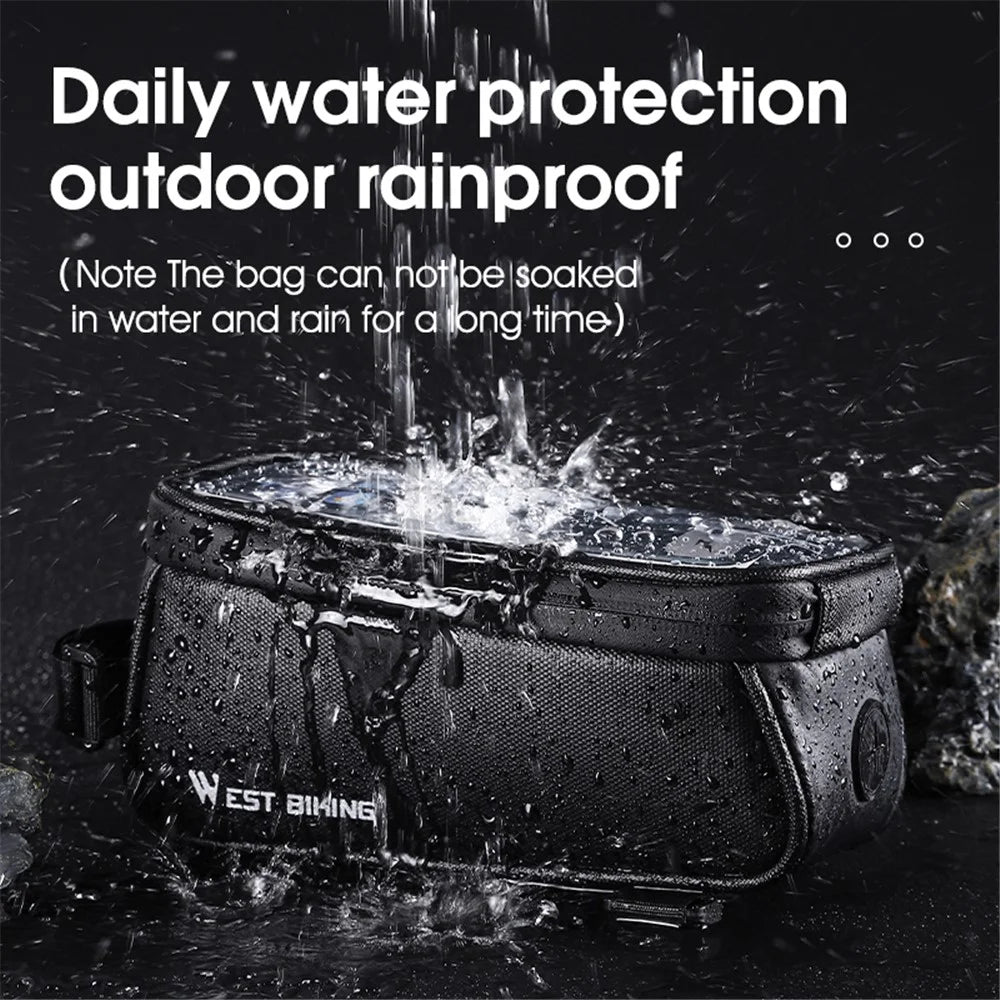 WEST BIKING YP0707315 Bike Phone Bag Bicycle Front Frame Bag Waterproof Top Tube Handlebar EVA Bag for iPhone, Samsung - 6