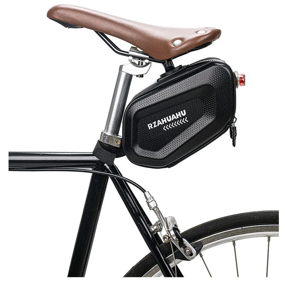 RZAHUAHU 2L Bicycle Saddle Bag Waterproof Hard Shell Bike Under Seat Bag - 5