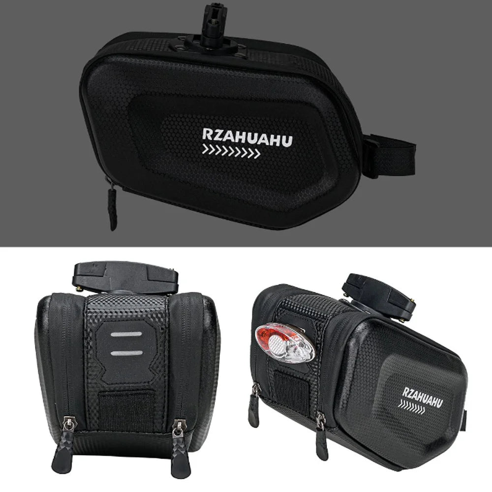 RZAHUAHU 2L Bicycle Saddle Bag Waterproof Hard Shell Bike Under Seat Bag - 6