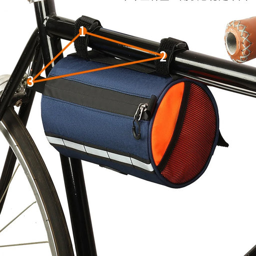 RZAHUAHU 2L Waterproof Bicycle Front Beam Bag MTB Bike Bag Cycling Shoulder Bag - Black  /  Grey - 2