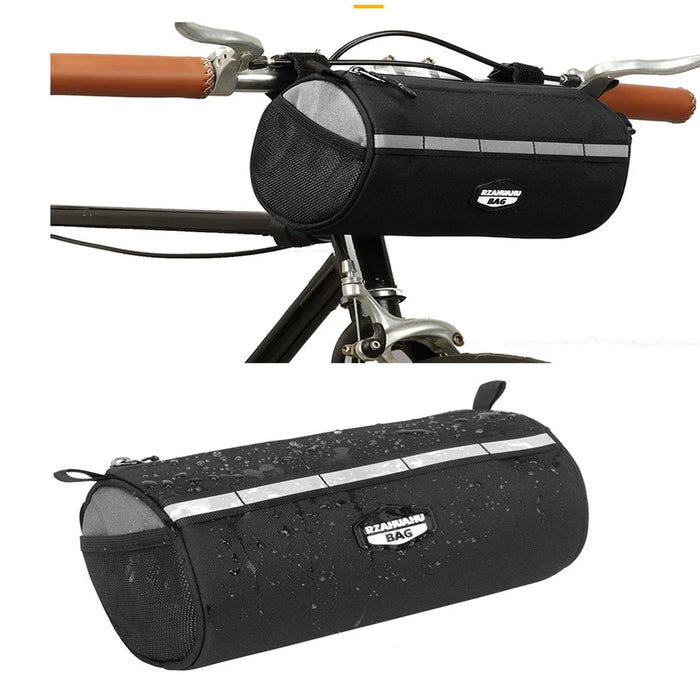 RZAHUAHU 2L Waterproof Bicycle Front Beam Bag MTB Bike Bag Cycling Shoulder Bag - Black  /  Grey - 4